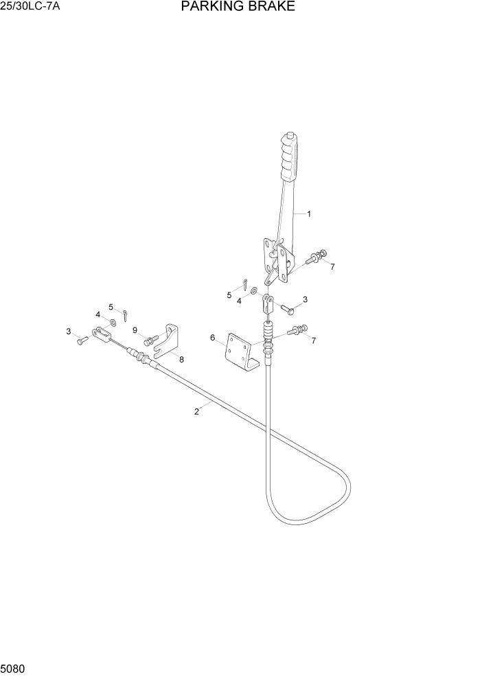 Схема запчастей Hyundai 25/30LC-7A - PAGE 5080 PARKING BRAKE SUB ASSY СИСТЕМА УПРАВЛЕНИЯ