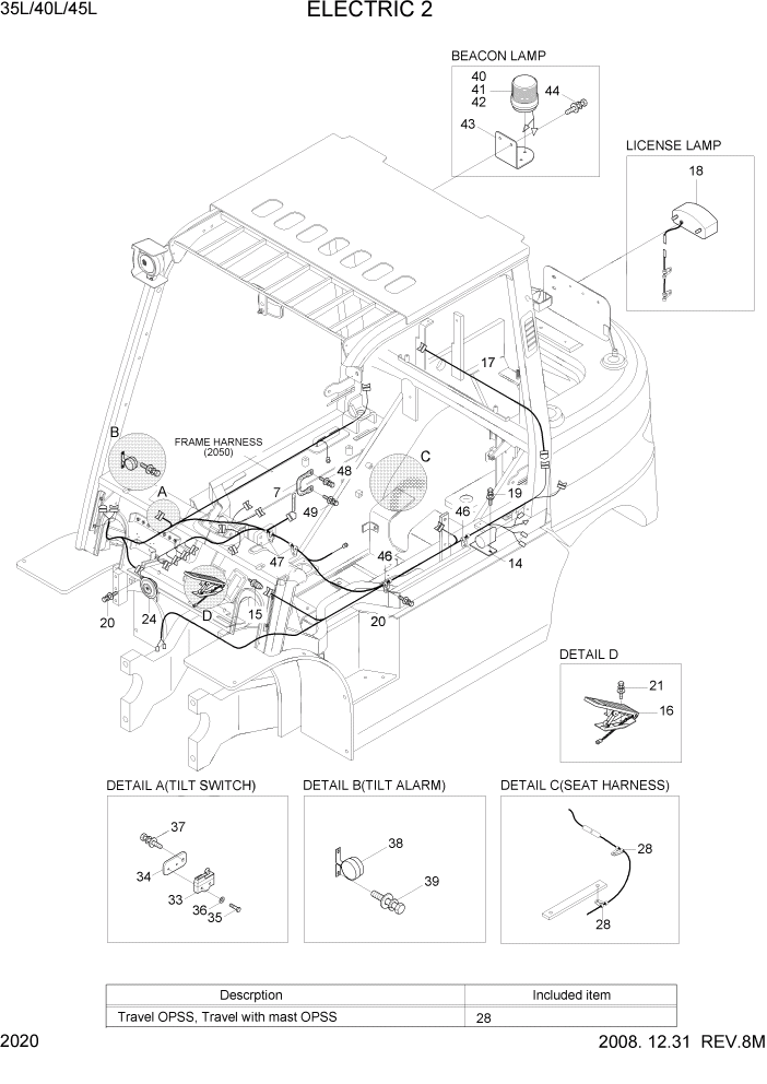 Схема запчастей Hyundai 35/40/45L - PAGE 2020 ELECTRIC 2 ЭЛЕКТРИЧЕСКАЯ СИСТЕМА