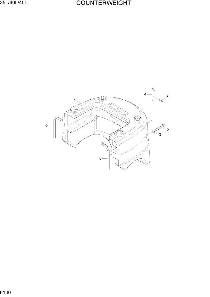 Схема запчастей Hyundai 35/40/45L - PAGE 6100 COUNTERWEIGHT СТРУКТУРА