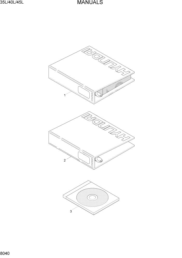 Схема запчастей Hyundai 35/40/45L - PAGE 8040 MANUALS ДРУГИЕ ЧАСТИ