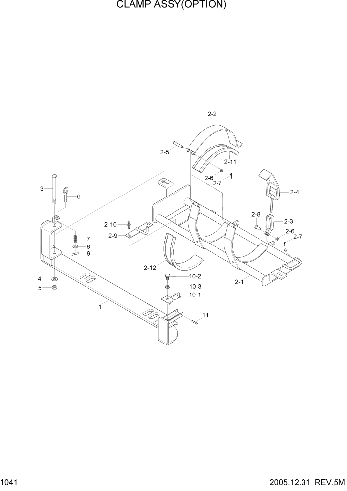 Схема запчастей Hyundai HLF15/HLF18-5 - PAGE 1041 CLAMP ASSY(OPTION) СИСТЕМА ДВИГАТЕЛЯ