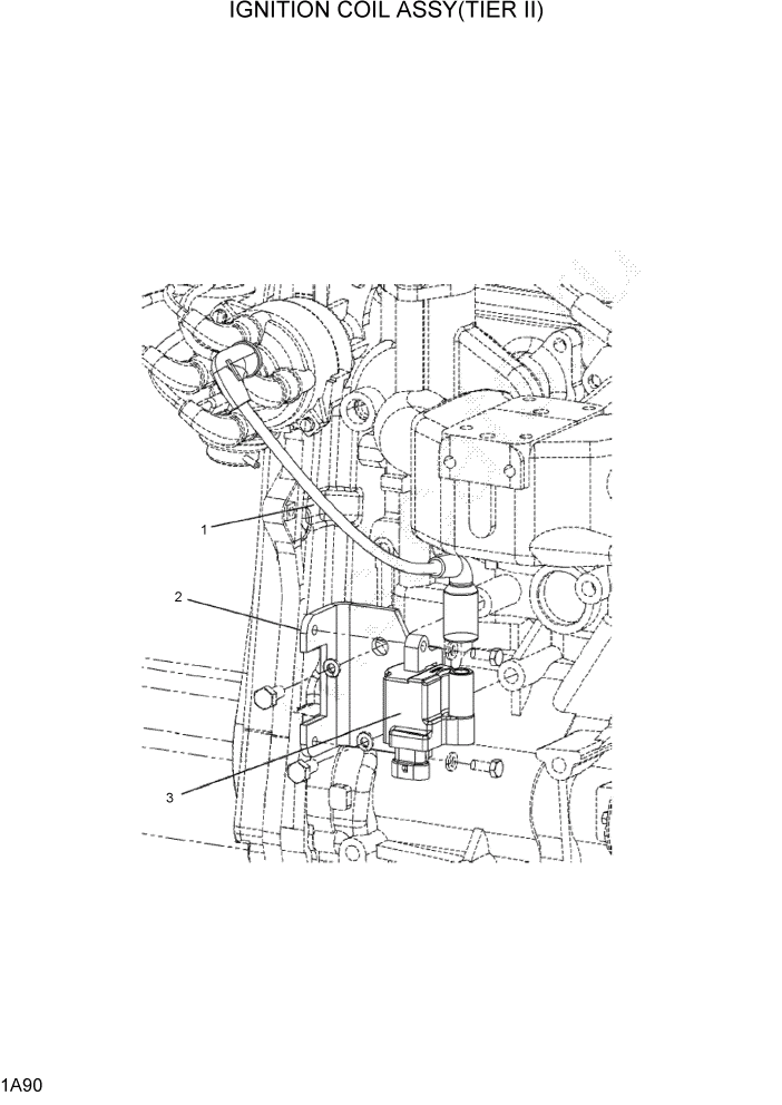 Схема запчастей Hyundai HLF15/HLF18-5 - PAGE 1A90 IGNITION COIL ASSY(TIER II) СИСТЕМА ДВИГАТЕЛЯ