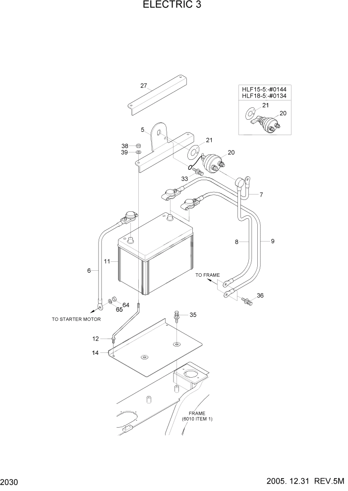 Схема запчастей Hyundai HLF15/HLF18-5 - PAGE 2030 ELECTRIC 3 ЭЛЕКТРИЧЕСКАЯ СИСТЕМА