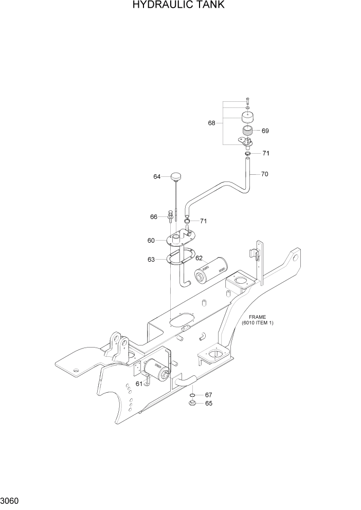 Схема запчастей Hyundai HLF15/HLF18-5 - PAGE 3060 HYDRAULIC TANK ГИДРАВЛИЧЕСКАЯ СИСТЕМА