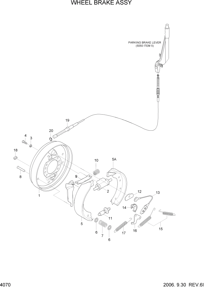 Схема запчастей Hyundai HLF15/HLF18-5 - PAGE 4070 WHEEL BRAKE ASSY СИЛОВАЯ СИСТЕМА