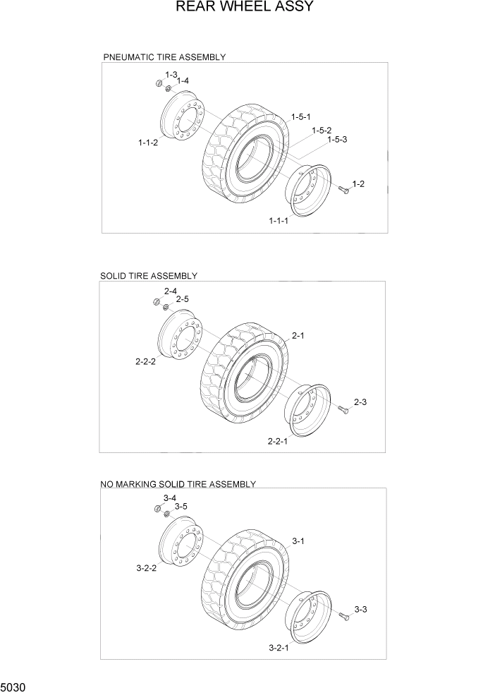 Схема запчастей Hyundai HLF15/HLF18-5 - PAGE 5030 REAR WHEEL ASSY СИСТЕМА УПРАВЛЕНИЯ