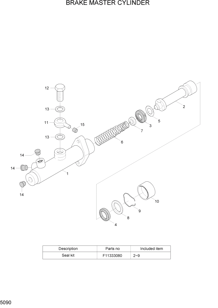 Схема запчастей Hyundai HLF15/HLF18-5 - PAGE 5090 BRAKE MASTER CYLINDER СИСТЕМА УПРАВЛЕНИЯ