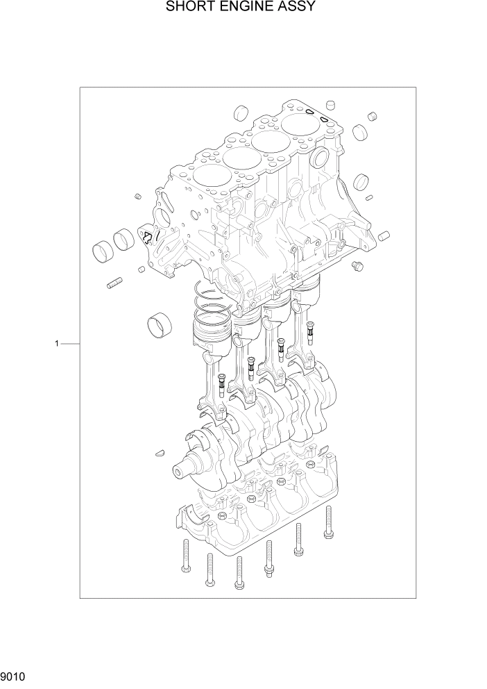 Схема запчастей Hyundai HLF15/HLF18-5 - PAGE 9010 SHORT ENGINE ASSY ДВИГАТЕЛЬ БАЗА