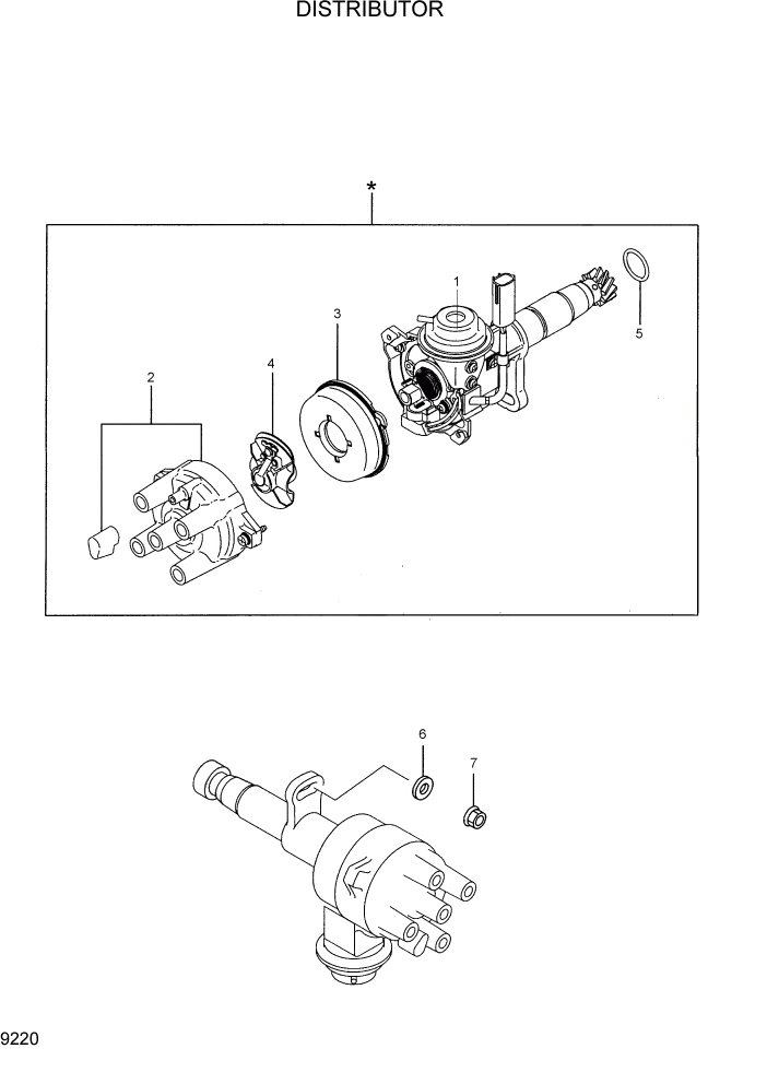 Схема запчастей Hyundai HLF15/HLF18-5 - PAGE 9220 DISTRIBUTOR ДВИГАТЕЛЬ БАЗА