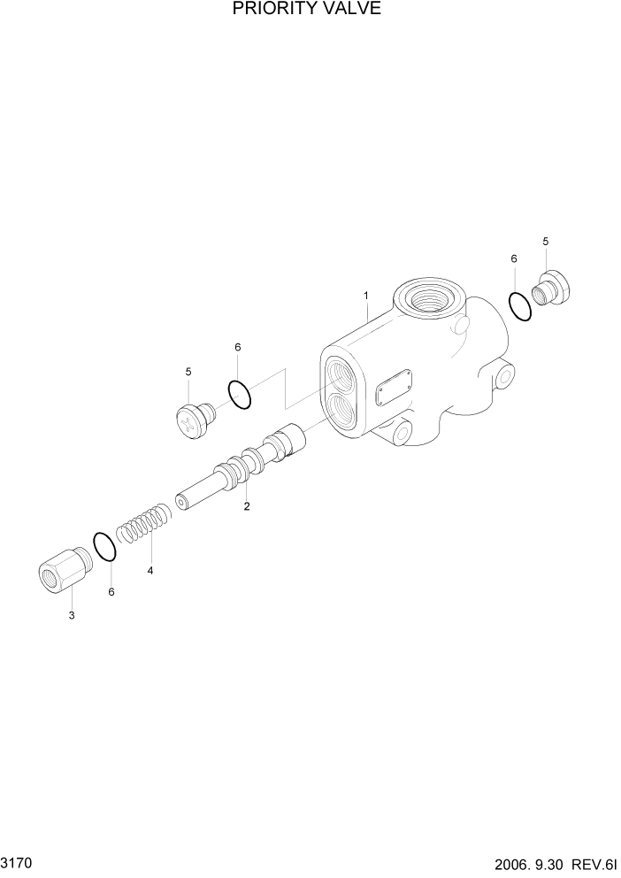 Схема запчастей Hyundai HLF15/HLF18C-5 - PAGE 3170 PRIORITY VALVE ГИДРАВЛИЧЕСКАЯ СИСТЕМА