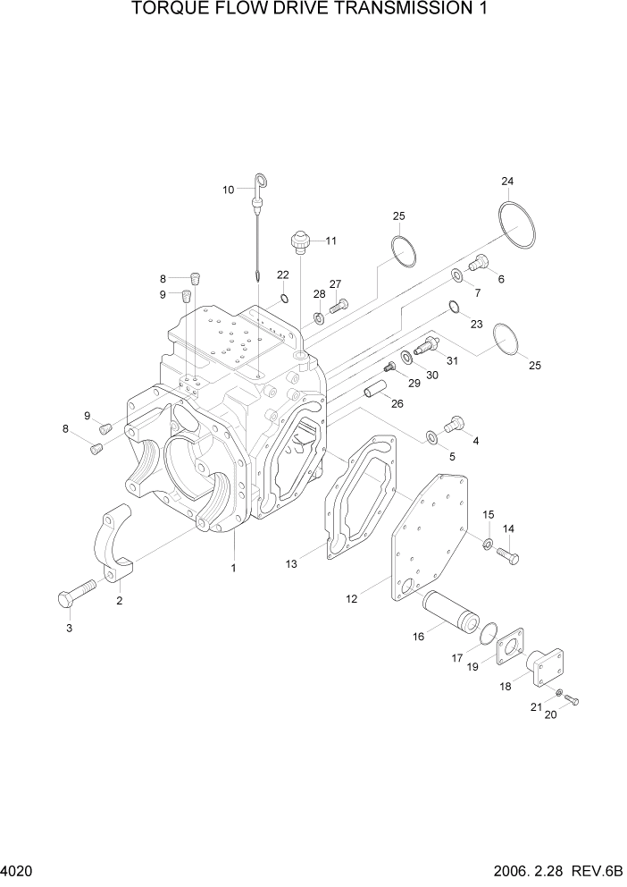 Схема запчастей Hyundai HLF15/HLF18C-5 - PAGE 4020 TORQUE FLOW DRIVE TRANSMISSION 1 СИЛОВАЯ СИСТЕМА