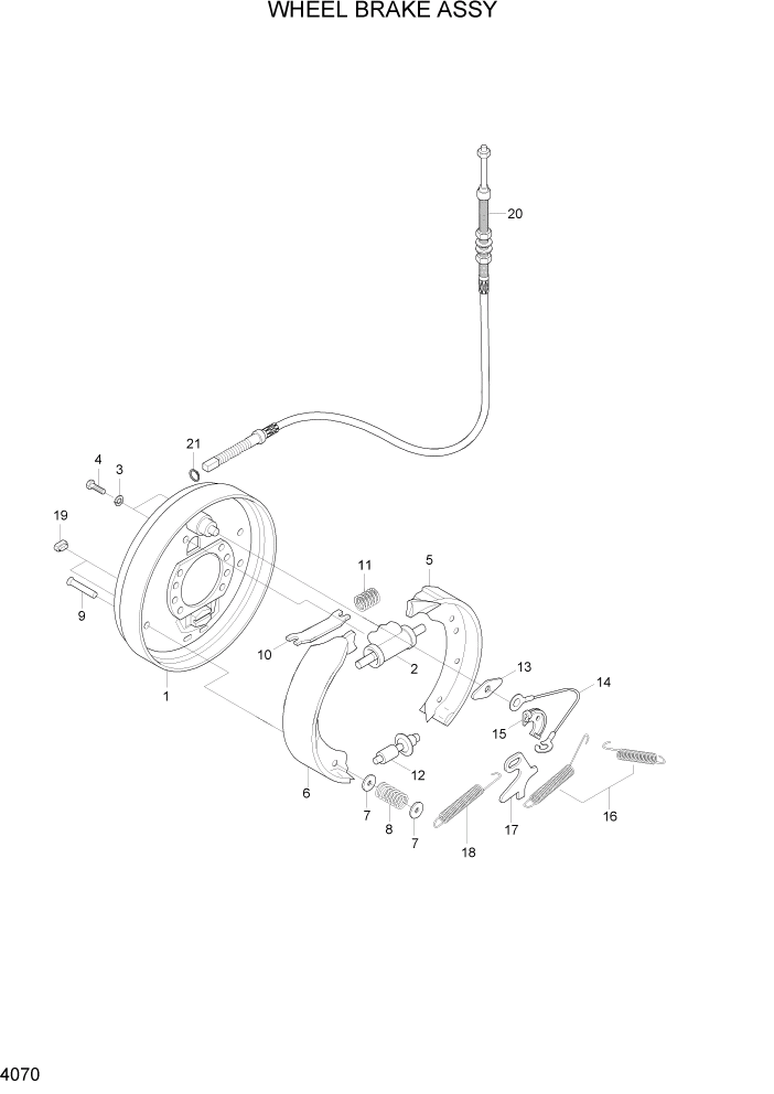 Схема запчастей Hyundai HLF15/HLF18C-5 - PAGE 4070 WHEEL BRAKE ASSY СИЛОВАЯ СИСТЕМА