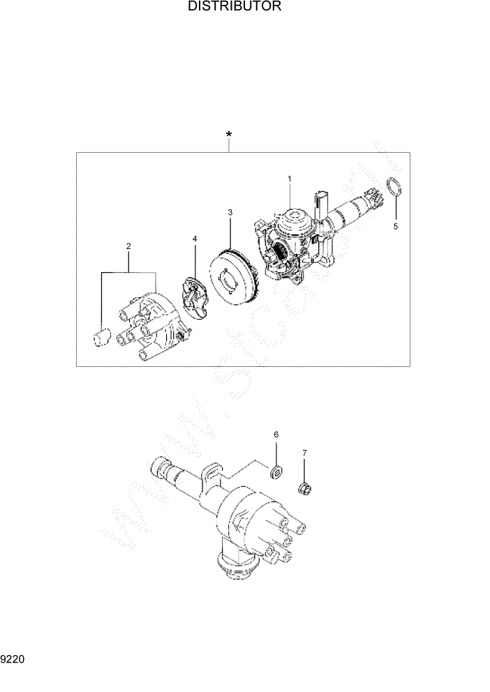 Схема запчастей Hyundai HLF15/HLF18C-5 - PAGE 9220 DISTRIBUTOR ДВИГАТЕЛЬ БАЗА