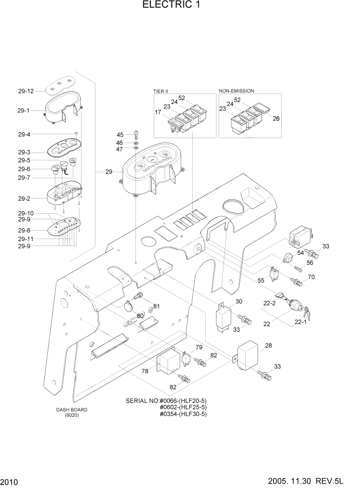 Схема запчастей Hyundai HLF20/HLF25/HLF30-5 - PAGE 2010 ELECTRIC 1 ЭЛЕКТРИЧЕСКАЯ СИСТЕМА