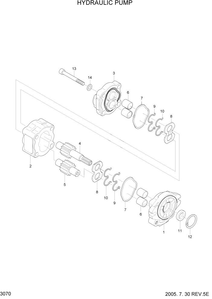 Схема запчастей Hyundai HLF20/HLF25/HLF30-5 - PAGE 3070 HYDRAULIC PUMP ГИДРАВЛИЧЕСКАЯ СИСТЕМА