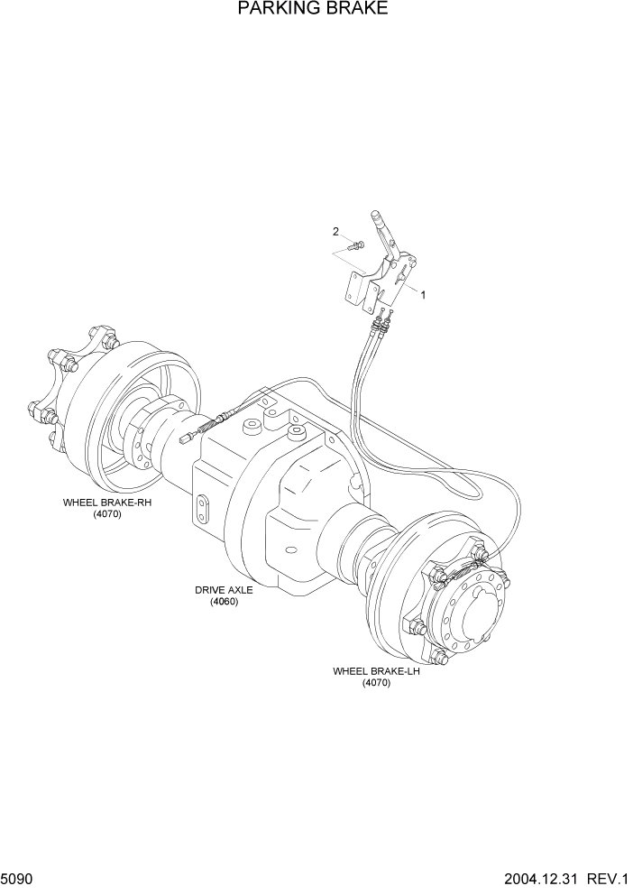 Схема запчастей Hyundai HLF20/HLF25/HLF30-5 - PAGE 5090 PARKING BRAKE СИСТЕМА УПРАВЛЕНИЯ