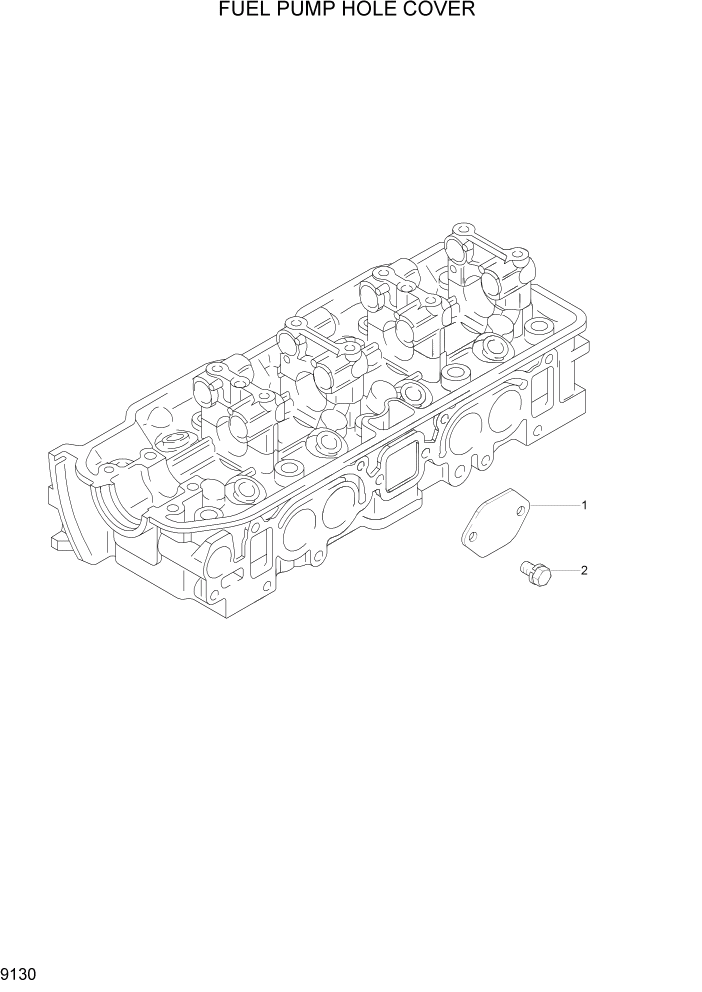 Схема запчастей Hyundai HLF20/HLF25/HLF30-5 - PAGE 9130 FUEL PUMP HOLE COVER ДВИГАТЕЛЬ БАЗА