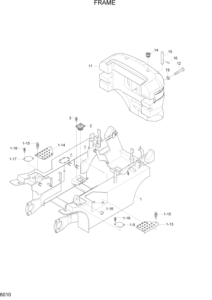 Схема запчастей Hyundai HLF20/HLF25/HLF30C-5 - PAGE 6010 FRAME СТРУКТУРА