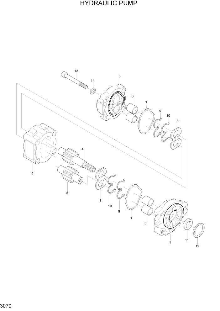 Схема запчастей Hyundai HLF15/HLF18-2 - PAGE 3070 HYDRAULIC PUMP ГИДРАВЛИЧЕСКАЯ СИСТЕМА