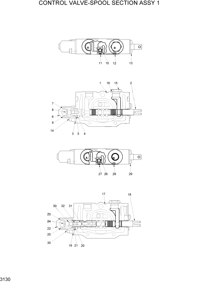 Схема запчастей Hyundai HLF15/HLF18-2 - PAGE 3130 CONTROL VALVE-SPOOL SECTION ASSY 1 ГИДРАВЛИЧЕСКАЯ СИСТЕМА