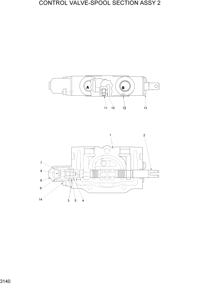 Схема запчастей Hyundai HLF15/HLF18-2 - PAGE 3140 CONTROL VALVE-SPOOL SECTION ASSY 2 ГИДРАВЛИЧЕСКАЯ СИСТЕМА