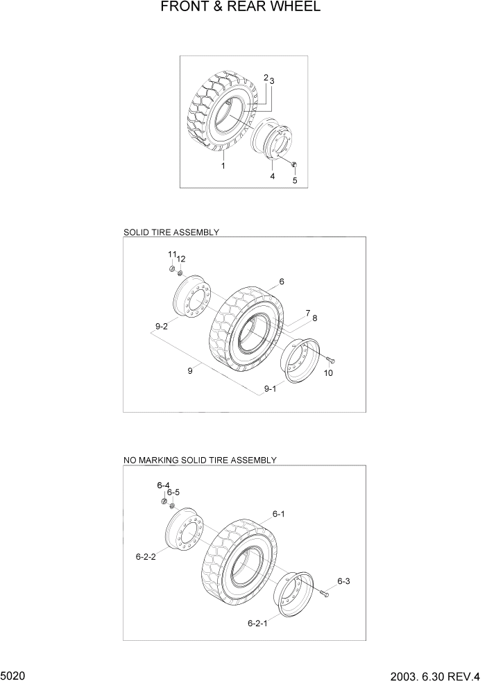 Схема запчастей Hyundai HLF15/HLF18-2 - PAGE 5020 FRONT & REAR WHEEL СИСТЕМА УПРАВЛЕНИЯ