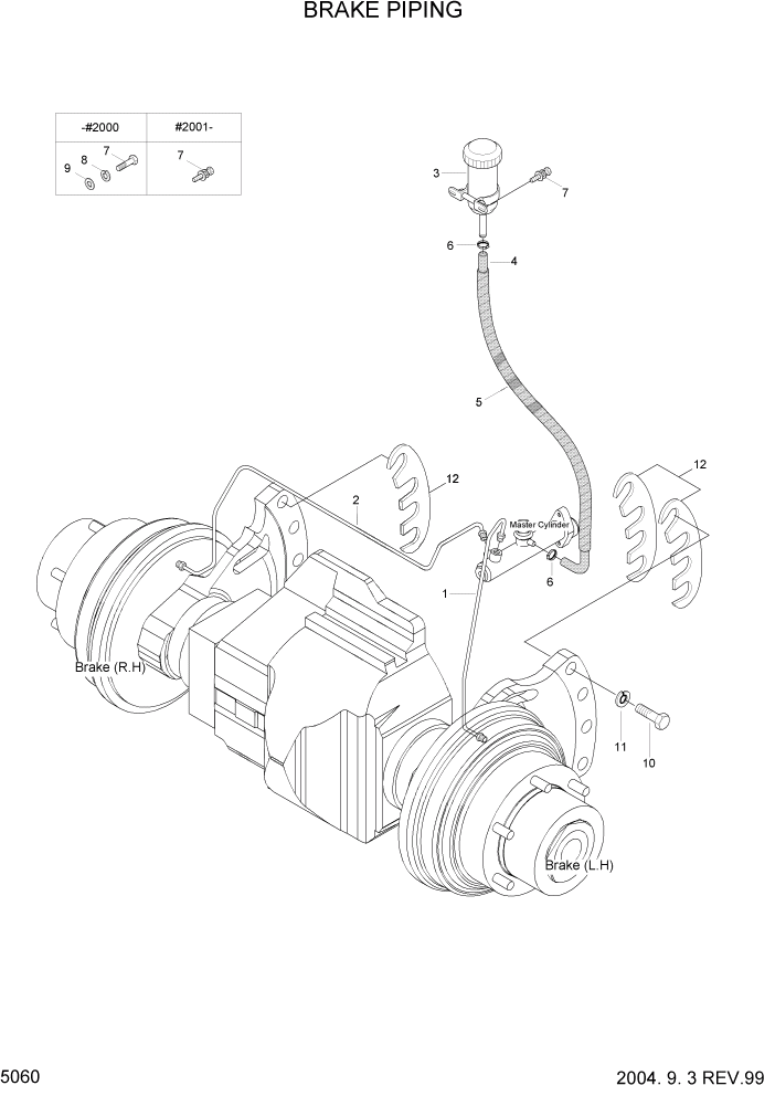 Схема запчастей Hyundai HLF15/HLF18-2 - PAGE 5060 BRAKE PIPING СИСТЕМА УПРАВЛЕНИЯ