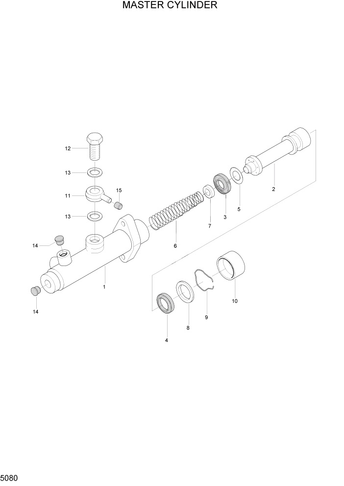 Схема запчастей Hyundai HLF15/HLF18-2 - PAGE 5080 MASTER CYLINDER СИСТЕМА УПРАВЛЕНИЯ