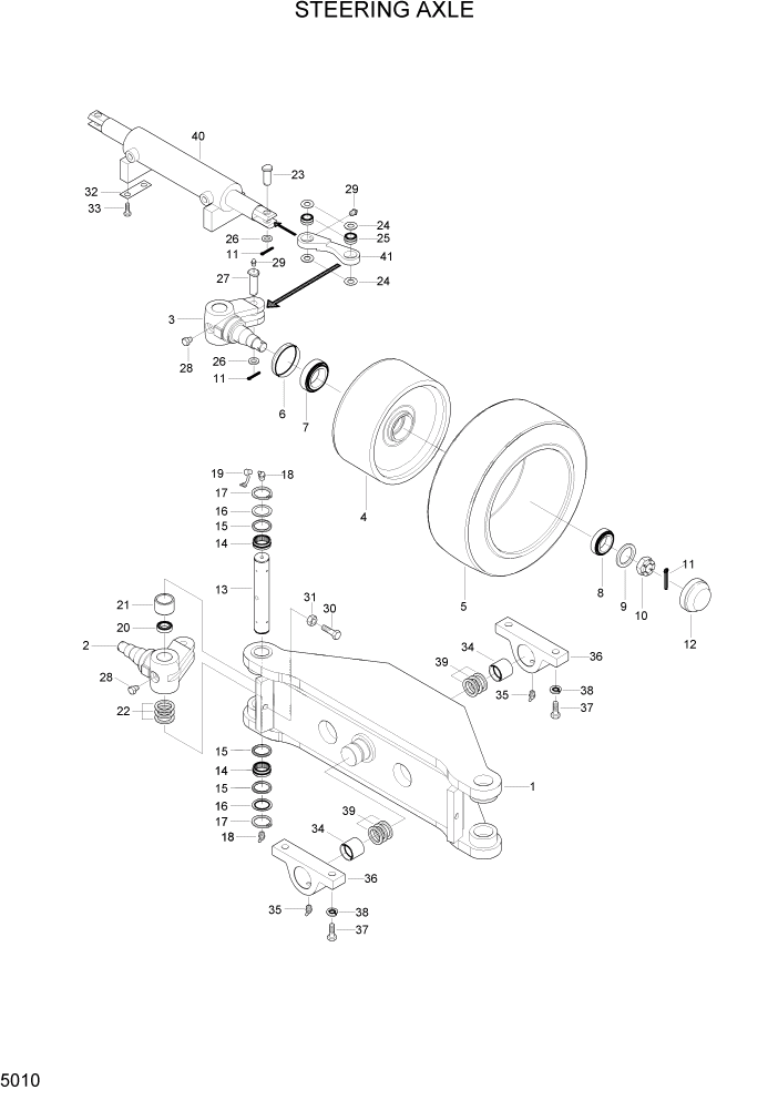 Схема запчастей Hyundai HLF20/HLF25/HLF30C-2 - PAGE 5010 STEERING AXLE СИСТЕМА УПРАВЛЕНИЯ