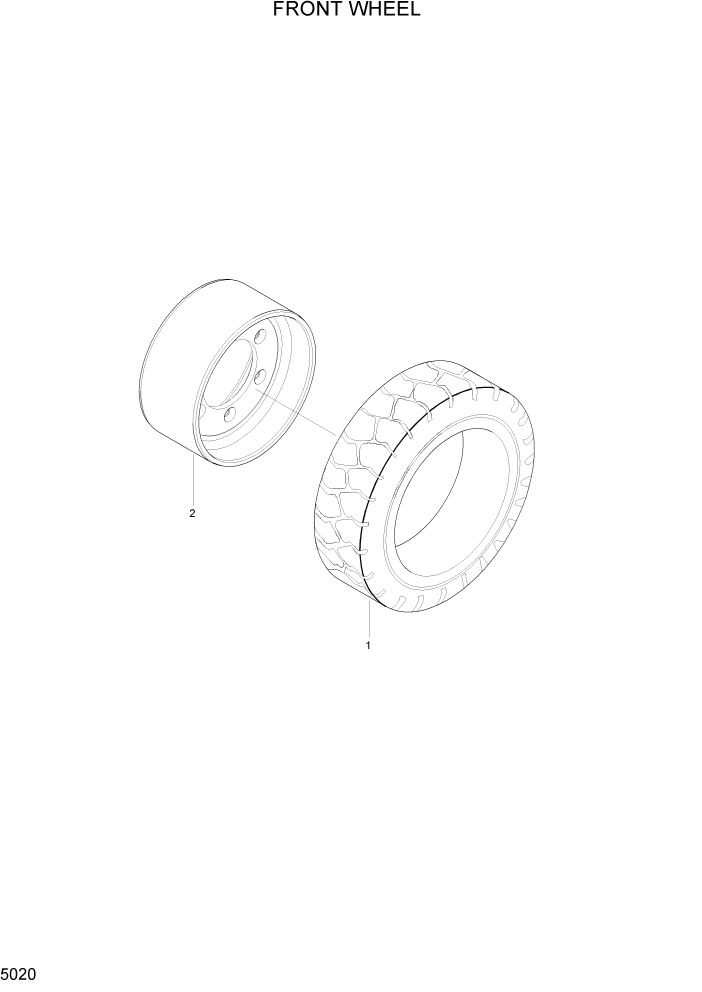 Схема запчастей Hyundai HLF20/HLF25/HLF30C-2 - PAGE 5020 FRONT WHEEL СИСТЕМА УПРАВЛЕНИЯ