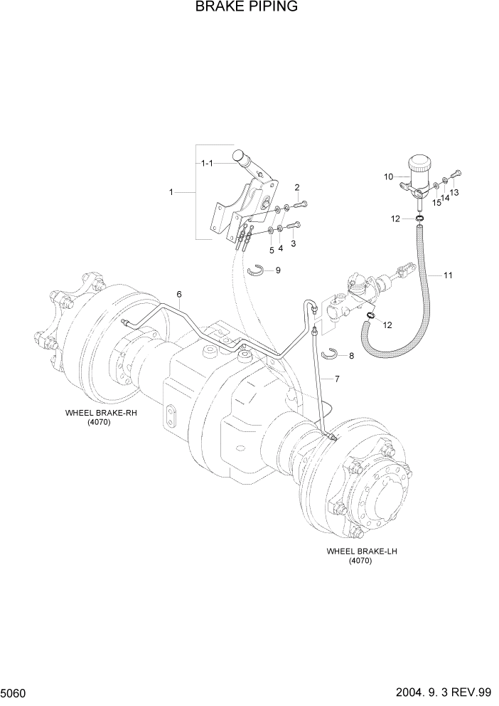 Схема запчастей Hyundai HLF20/HLF25/HLF30C-2 - PAGE 5060 BRAKE PIPING СИСТЕМА УПРАВЛЕНИЯ