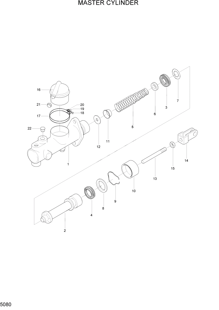 Схема запчастей Hyundai HLF20/HLF25/HLF30C-2 - PAGE 5080 MASTER CYLINDER СИСТЕМА УПРАВЛЕНИЯ