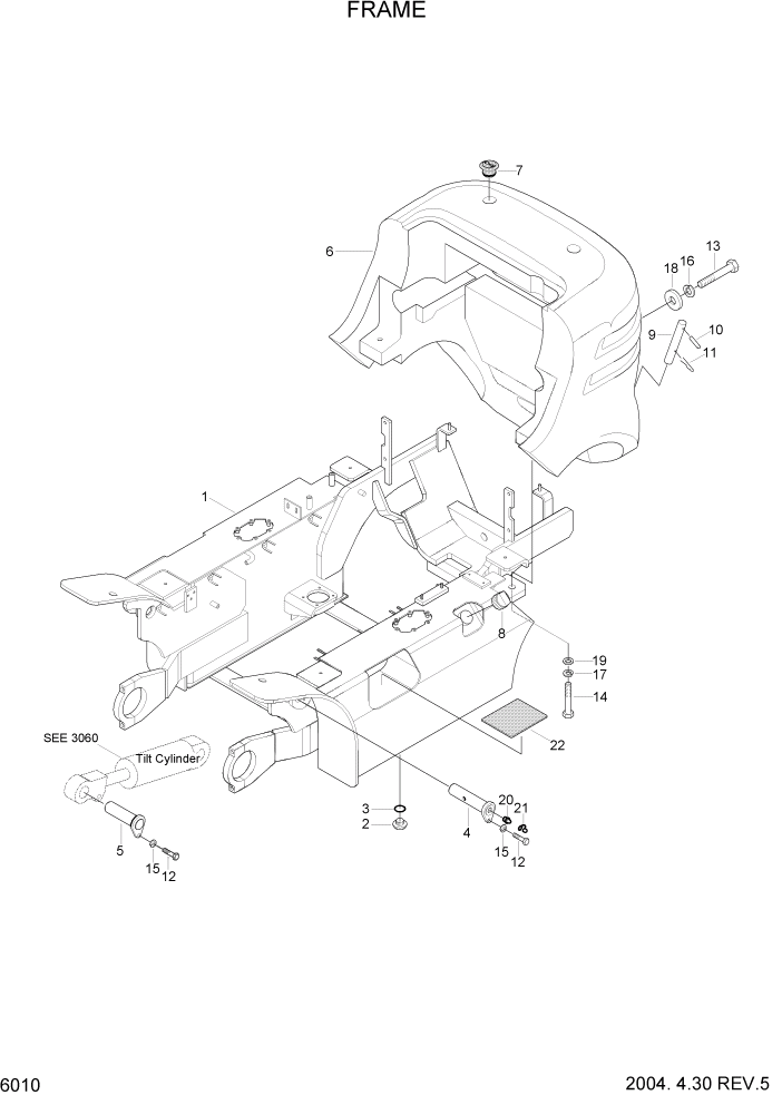 Схема запчастей Hyundai HLF20/HLF25/HLF30C-2 - PAGE 6010 FRAME СТРУКТУРА