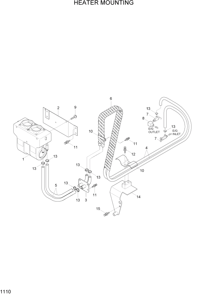 Схема запчастей Hyundai HSL650-7 - PAGE 1110 HEATER MOUNTING ДВИГАТЕЛЬ