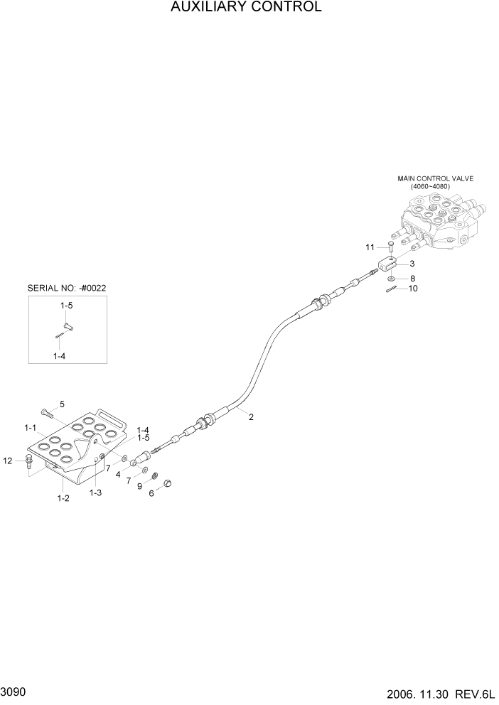 Схема запчастей Hyundai HSL650-7 - PAGE 3090 AUXILIARY CONTROL ГИДРАВЛИЧЕСКАЯ СИСТЕМА