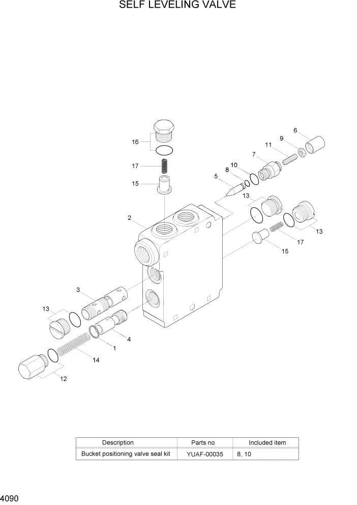 Схема запчастей Hyundai HSL650-7 - PAGE 4090 SELF LEVELING VALVE ГИДРАВЛИЧЕСКИЕ КОМПОНЕНТЫ