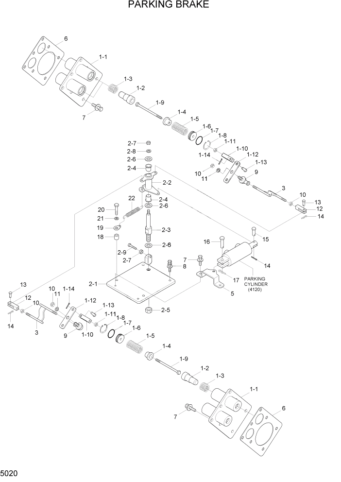 Схема запчастей Hyundai HSL650-7 - PAGE 5020 PARKING BRAKE ТРАНСМИССИЯ