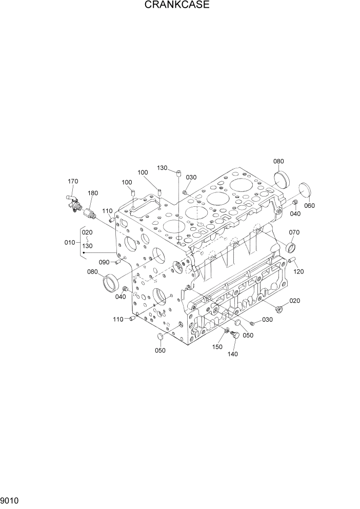 Схема запчастей Hyundai HSL650-7 - PAGE 9010 CRANKCASE ДВИГАТЕЛЬ БАЗА