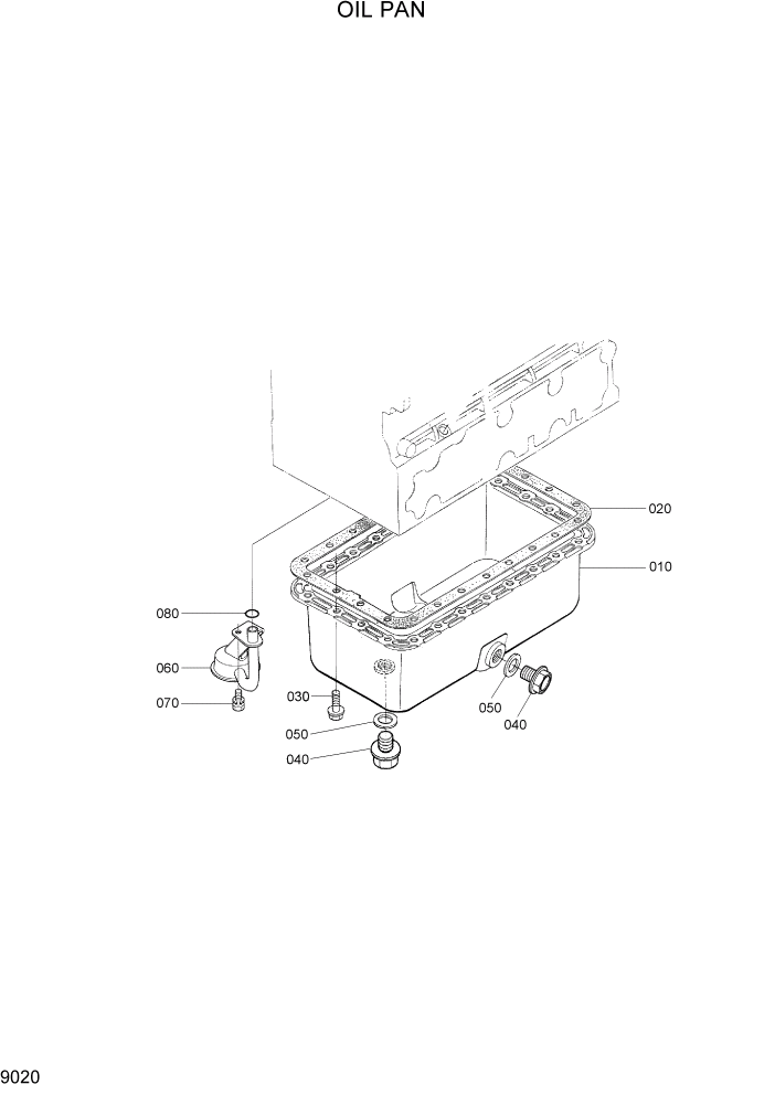 Схема запчастей Hyundai HSL650-7 - PAGE 9020 OIL PAN ДВИГАТЕЛЬ БАЗА