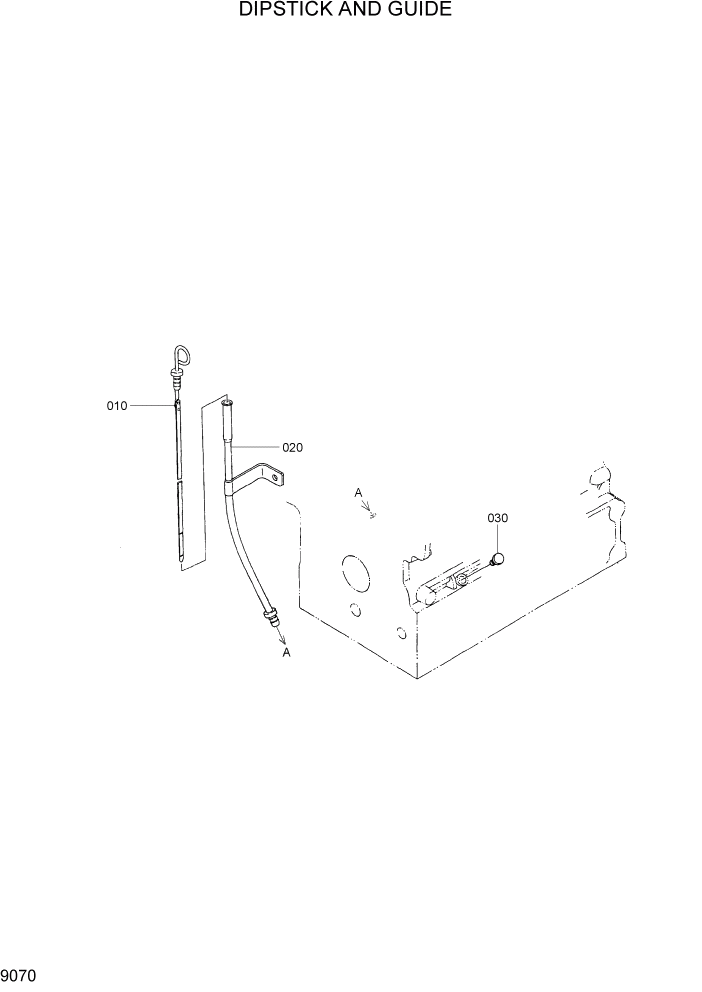 Схема запчастей Hyundai HSL650-7 - PAGE 9070 DIPSTICK AND GUIDE ДВИГАТЕЛЬ БАЗА