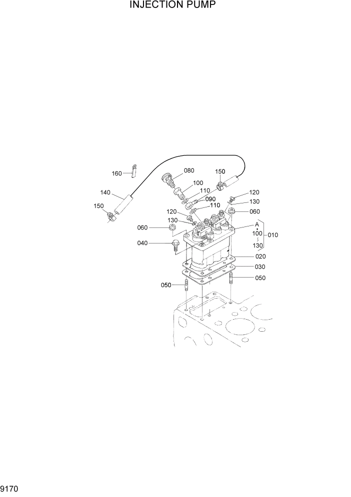 Схема запчастей Hyundai HSL650-7 - PAGE 9170 INJECTION PUMP ДВИГАТЕЛЬ БАЗА