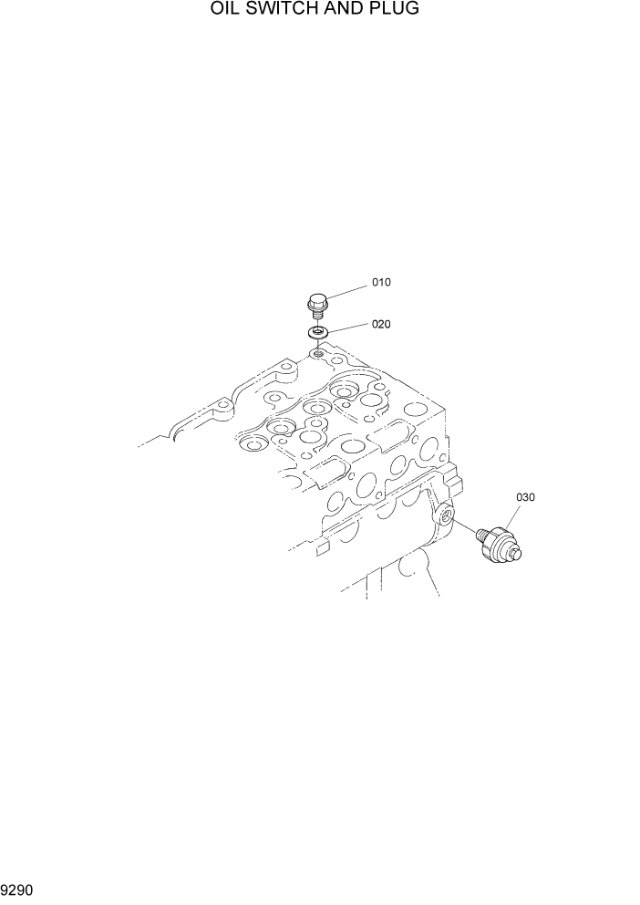 Схема запчастей Hyundai HSL650-7 - PAGE 9290 OIL SWITCH AND PLUG ДВИГАТЕЛЬ БАЗА