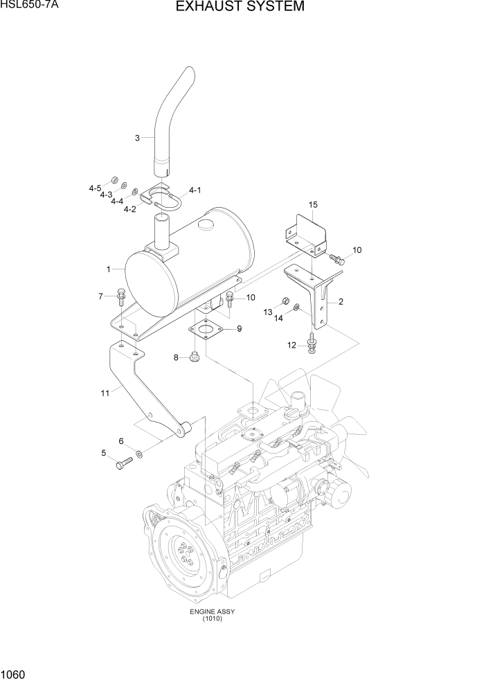 Схема запчастей Hyundai HSL650-7A - PAGE 1060 EXHAUST SYSTEM ДВИГАТЕЛЬ