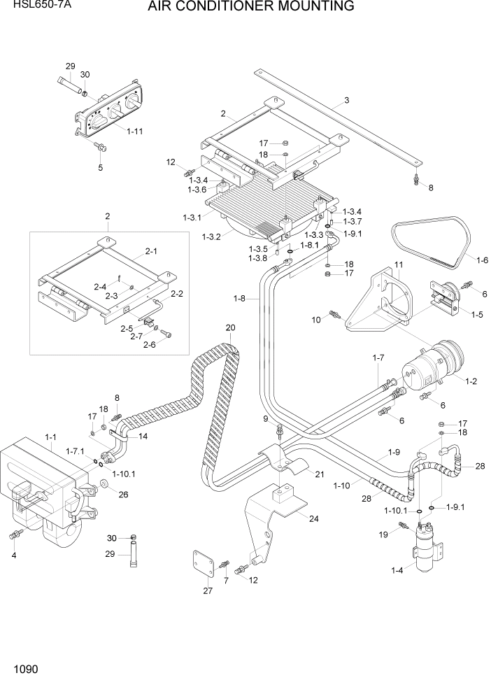 Схема запчастей Hyundai HSL650-7A - PAGE 1090 AIR CONDITIONER MOUNTING ДВИГАТЕЛЬ