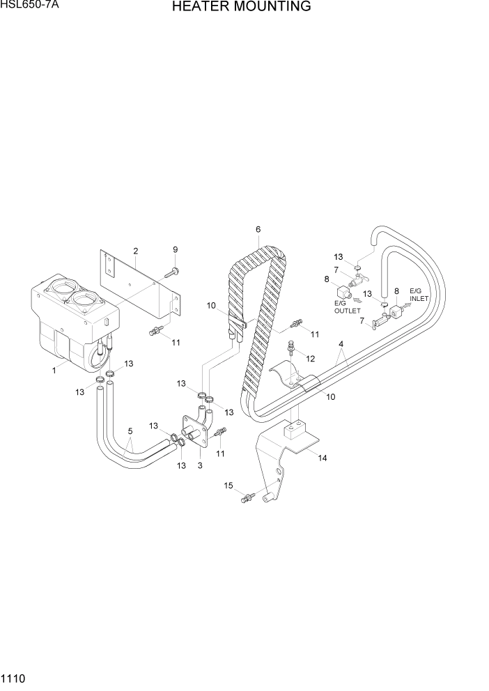 Схема запчастей Hyundai HSL650-7A - PAGE 1110 HEATER MOUNTING ДВИГАТЕЛЬ