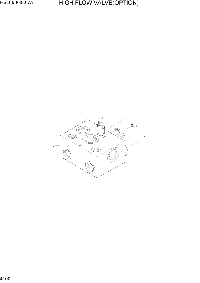 Схема запчастей Hyundai HSL650-7A - PAGE 4100 HIGH FLOW VALVE(OPTION) ГИДРАВЛИЧЕСКИЕ КОМПОНЕНТЫ