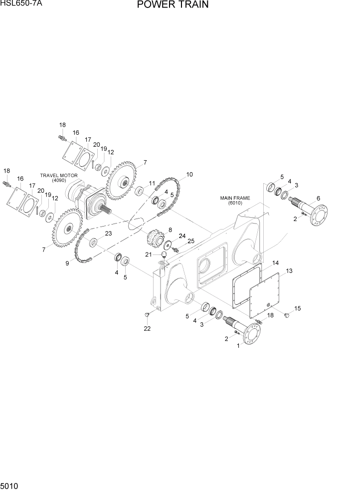 Схема запчастей Hyundai HSL650-7A - PAGE 5010 POWER TRAIN ТРАНСМИССИЯ