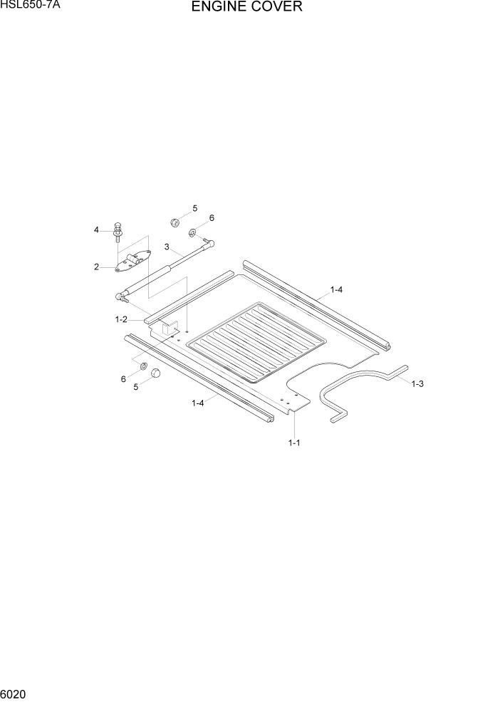 Схема запчастей Hyundai HSL650-7A - PAGE 6020 ENGINE COVER СТРУКТУРА