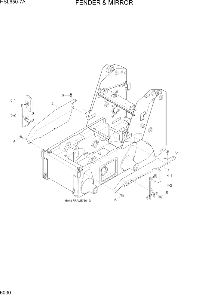 Схема запчастей Hyundai HSL650-7A - PAGE 6030 FENDER & MIRROR СТРУКТУРА