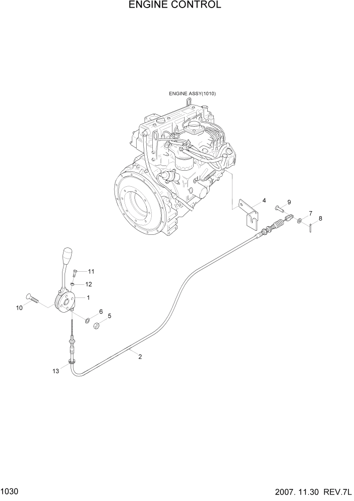 Схема запчастей Hyundai HSL800-7 - PAGE 1030 ENGINE CONTROL ДВИГАТЕЛЬ